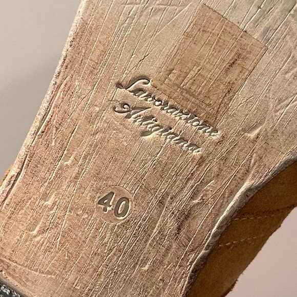 New Free People 'Swept Away' Cutout Suede Bootie Ankle Shoes Tan Leather US9/9.5 - Picture 14 of 17